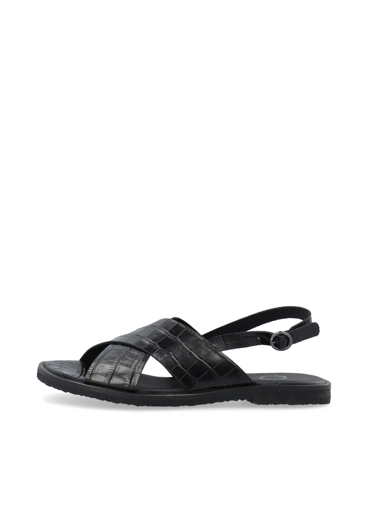CASHOTT CASGITTA CROSS SANDAL CROCO *Slingback Black Croco