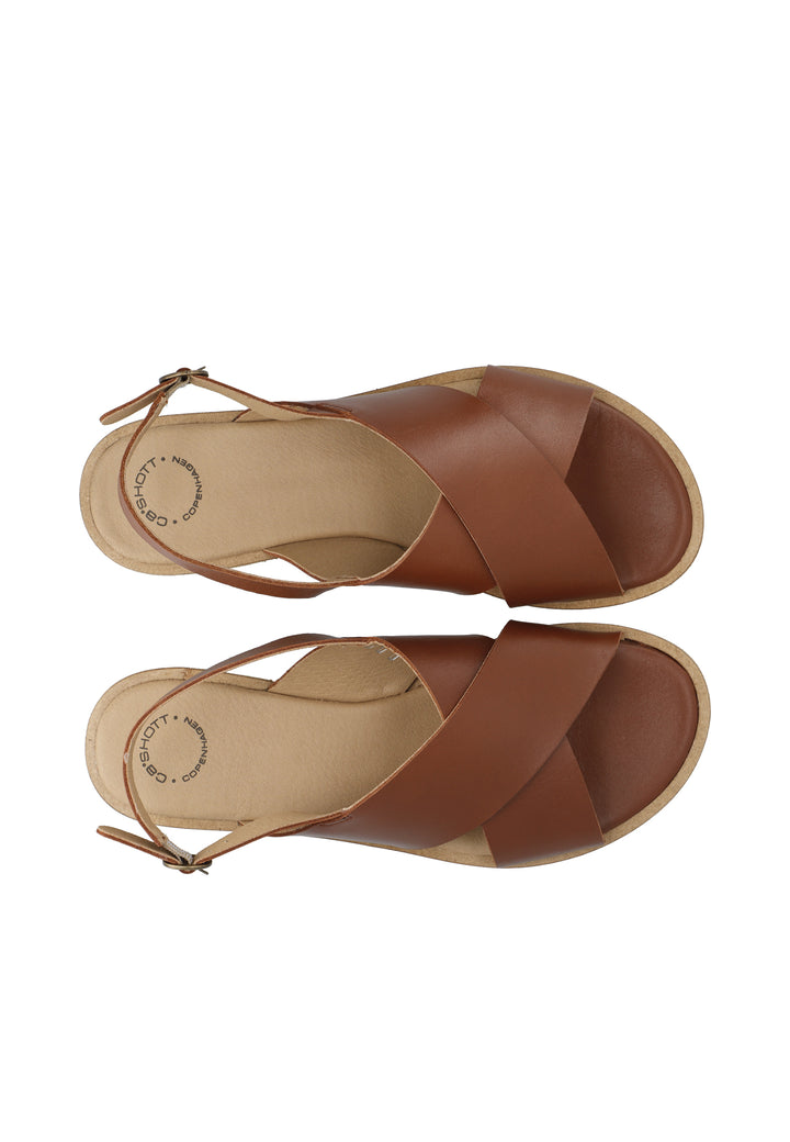 CASHOTT CASGITTA CROSS SANDAL Crossover Cognac