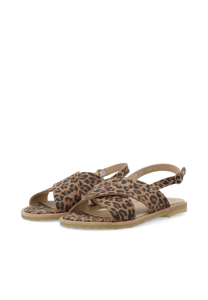 CASHOTT CASGITTA CROSS SANDAL Crossover Leopard Print