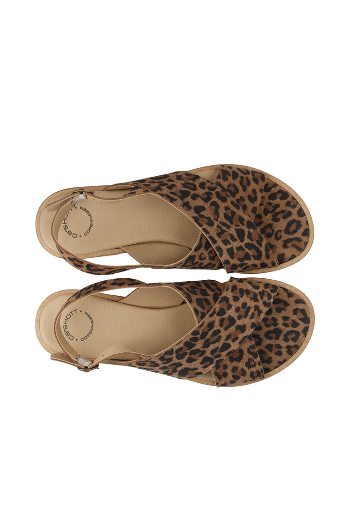 CASHOTT CASGITTA CROSS SANDAL Crossover Leopard Print