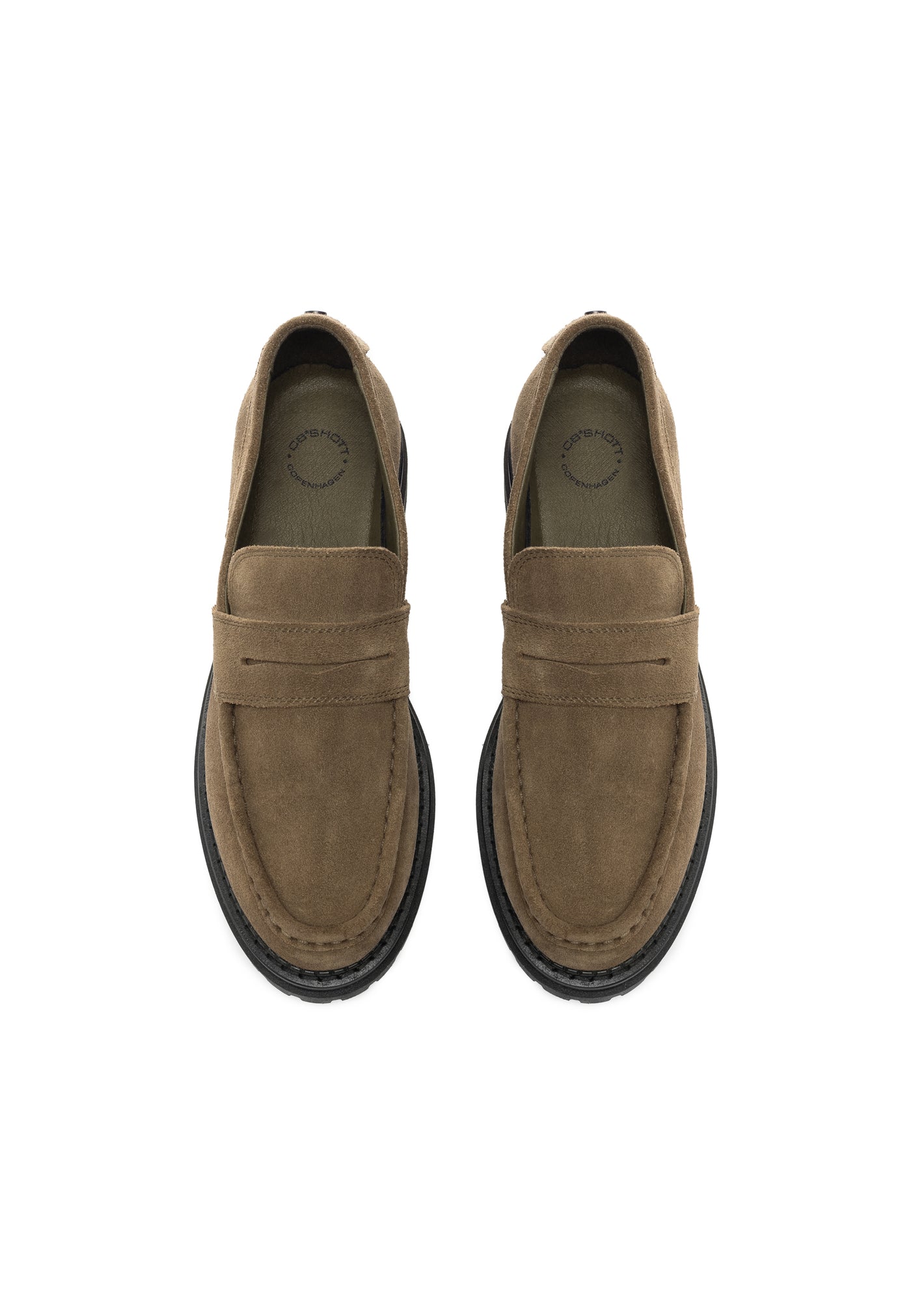 CASHOTT CASHANNAH Loafer Suede Penny Loafer Olive