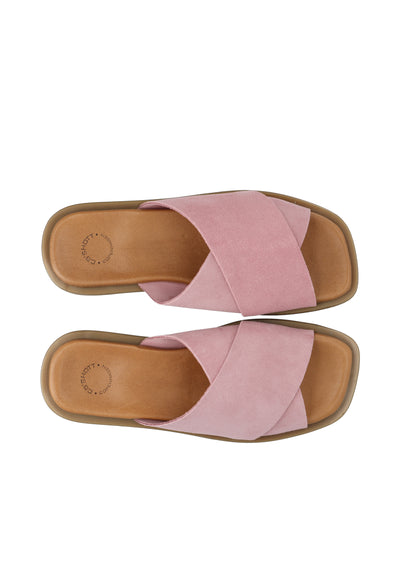 CASHOTT CASHEIDI Slide Suede Slides Dusty Pink