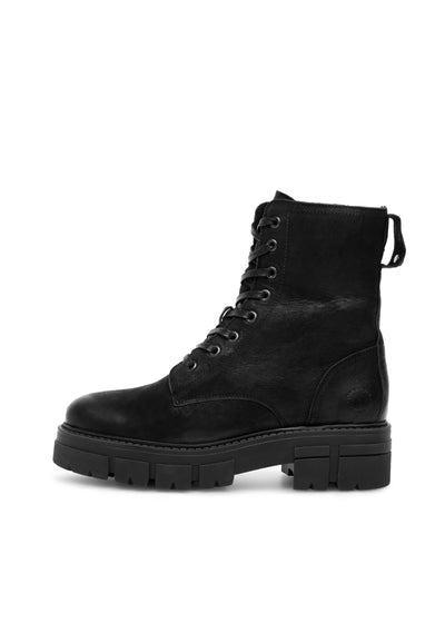 CASHOTT CASJIDA Lace Boot Warm Lined Water Repellent Nubuck Vegetable Tanned Lace Up Black