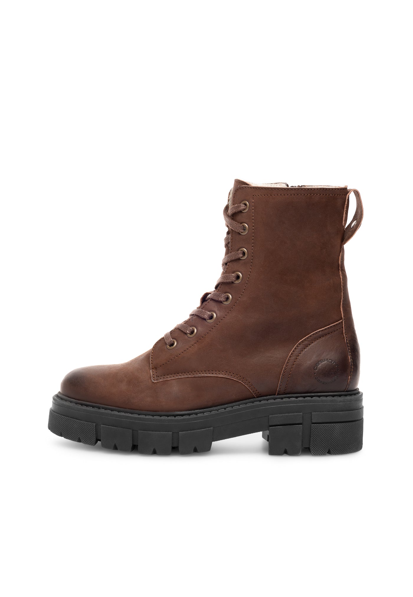 CASHOTT CASJIDA Lace Boot Warm Lined Water Repellent Nubuck Vegetable Tanned Lace Up Coffee