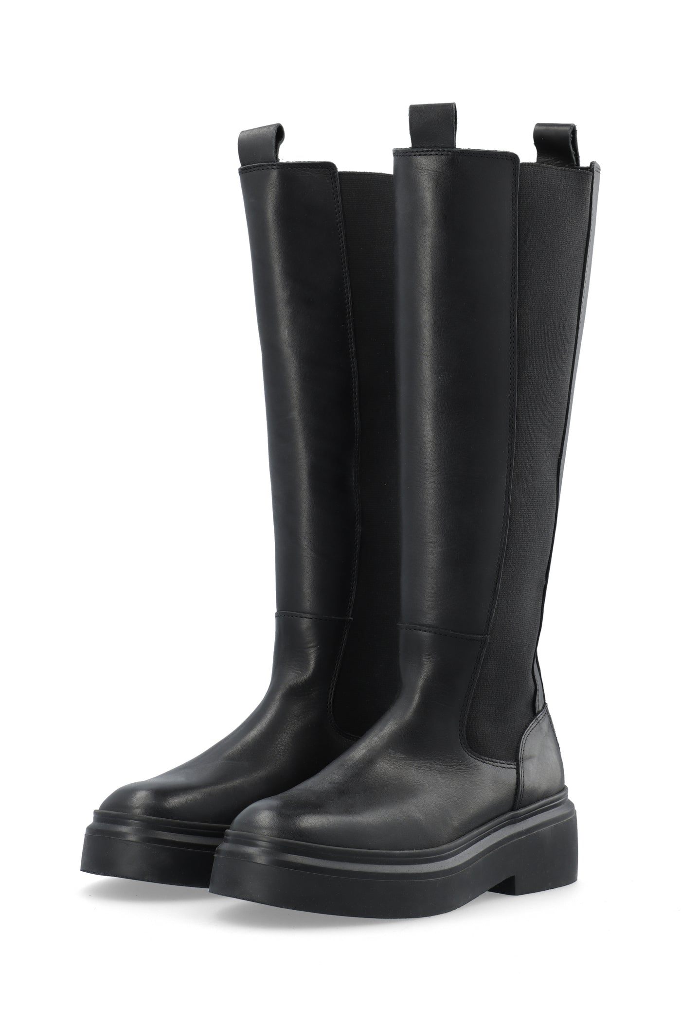 CASHOTT CASKAMMA Tall boot Vegetable tanned Leather Knee-high Black