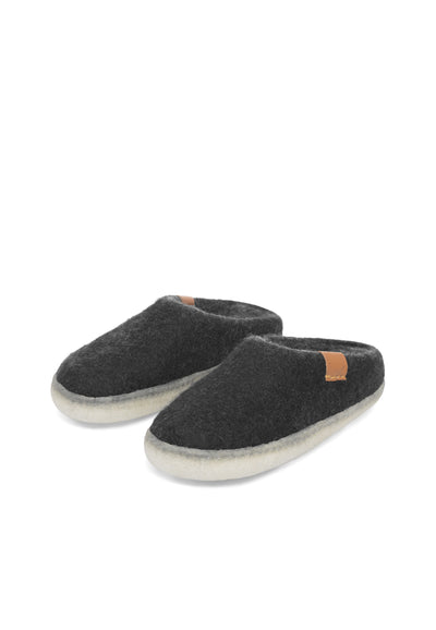 CASHOTT CASLAURA House Slip on Shoe Wool Homeshoes Black