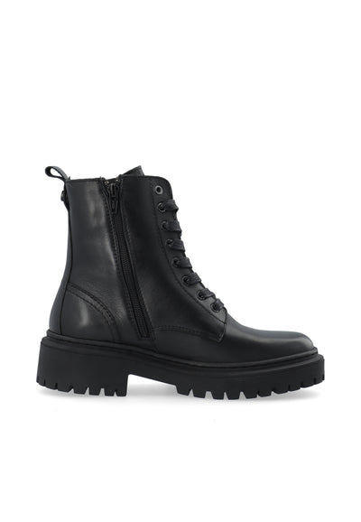 CASHOTT CASLEA Lace Boot Leather Lace Up Black