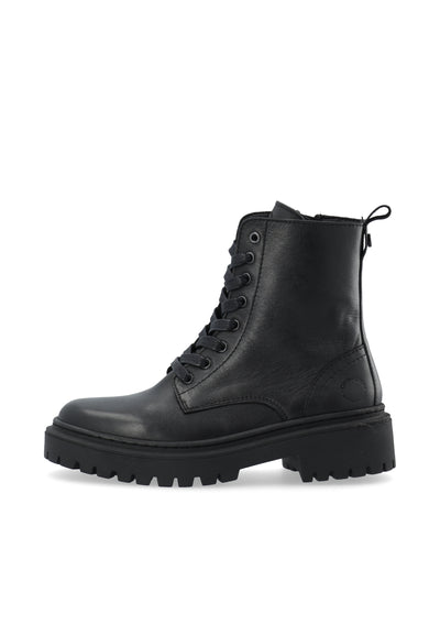 CASHOTT CASLEA Lace Boot Leather Lace Up Black