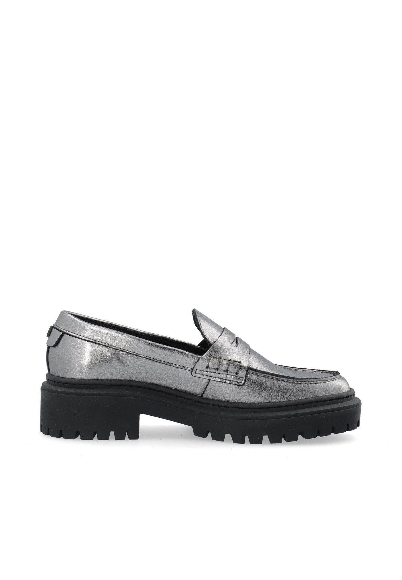 CASHOTT CASLEA Loafer Metallic Leather Loafers Grey Metallic