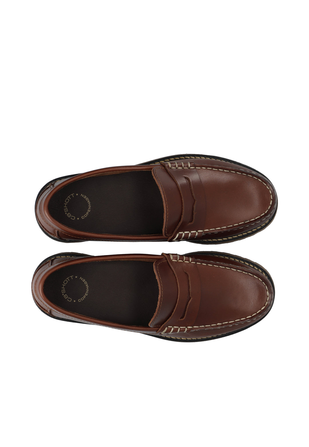 CASHOTT CASLENA Loafer Pull Up Leather *Loafers Cognac