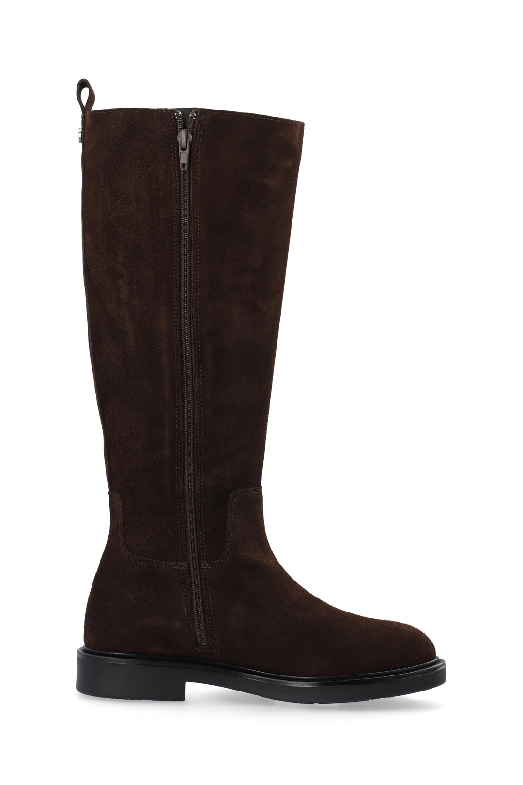 CASHOTT CASLOLA HIGH SHAFT BOOT - Suede *Zip Boot Dark Brown