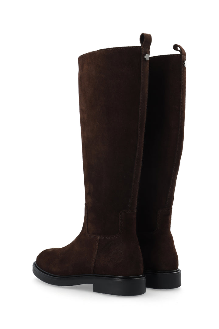 CASHOTT CASLOLA HIGH SHAFT BOOT - Suede *Zip Boot Dark Brown