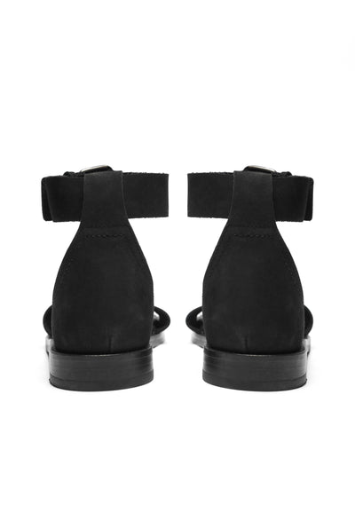 CASHOTT CASMARY Wide Strap Sandal Nubuck Ankel strap Black