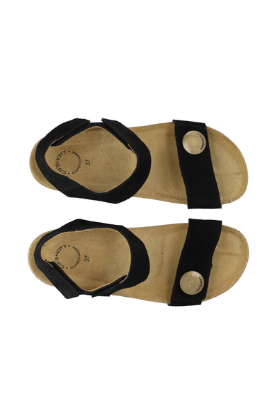 CASHOTT CASMETTE Velcro Sandal Suede Velcro Black