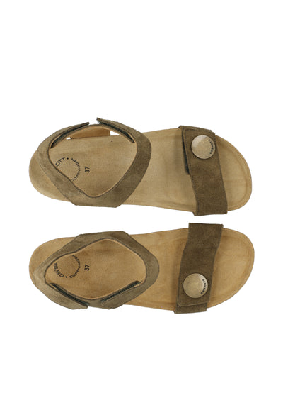 CASHOTT CASMETTE Velcro Sandal Suede Velcro Olive