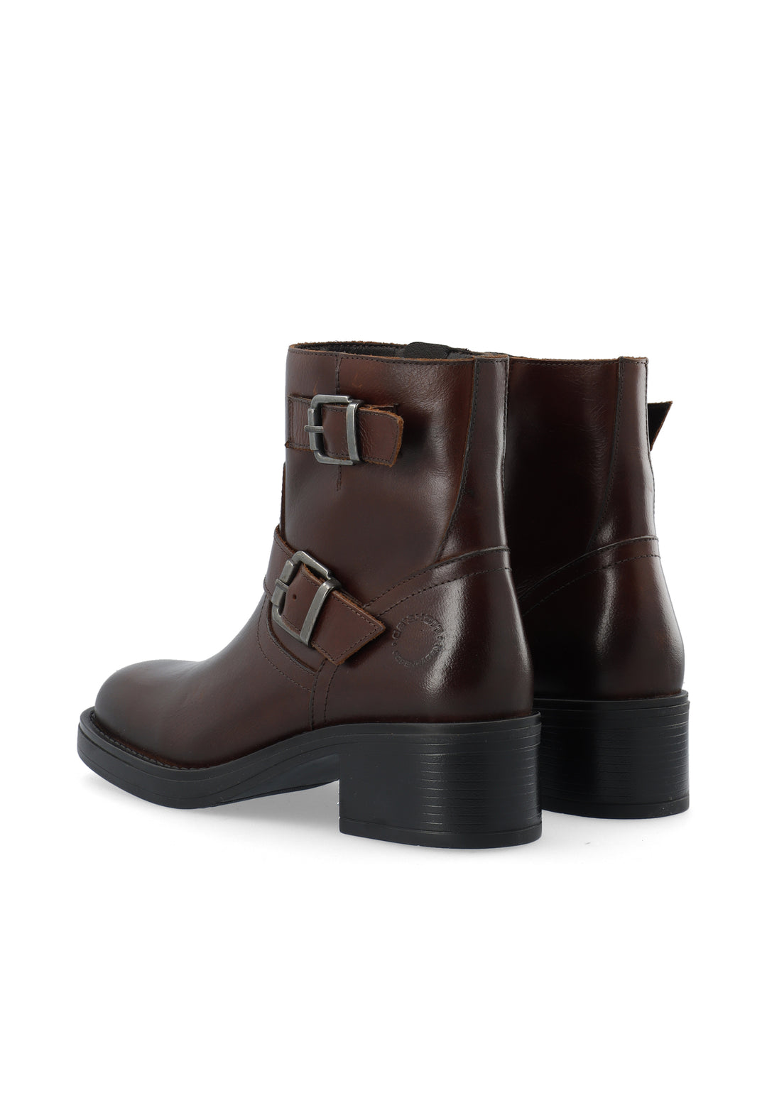 CASHOTT CASRIKKE Biker Boot W. Inside Zip Pull Up Leather Biker Coffee