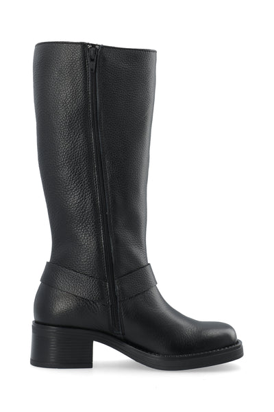 CASHOTT CASRIKKE Tall Biker Boot Leather Biker Black