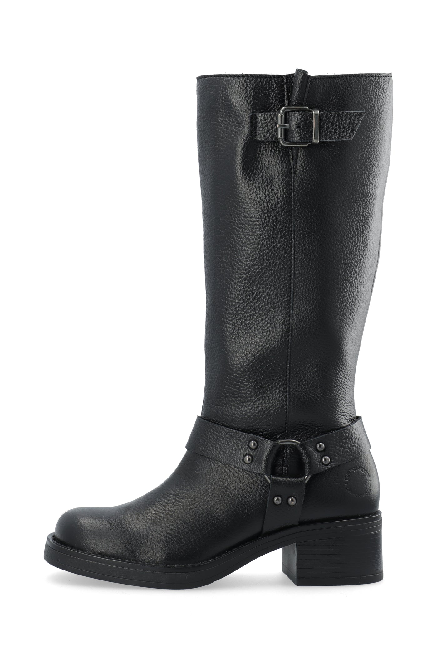 CASHOTT CASRIKKE Tall Biker Boot Leather Biker Black