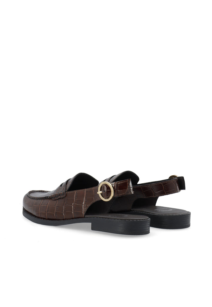 CASHOTT CASROBERTA SLINGBACK LOAFER *Slingback Dark Brown Croco