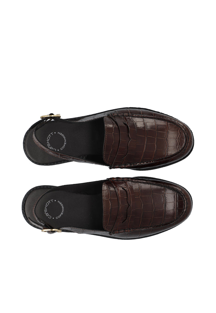 CASHOTT CASROBERTA SLINGBACK LOAFER *Slingback Dark Brown Croco