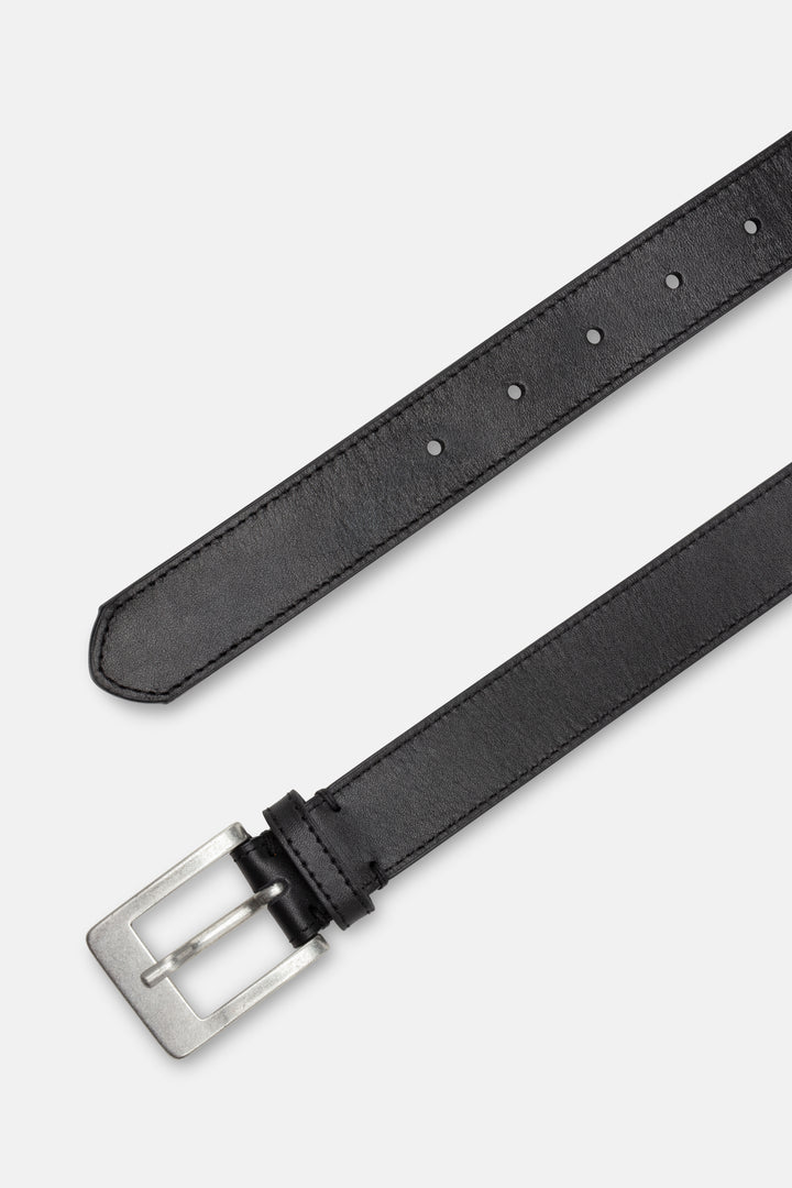 CASHOTT CASROSA Plain Belt Leather Belt Black