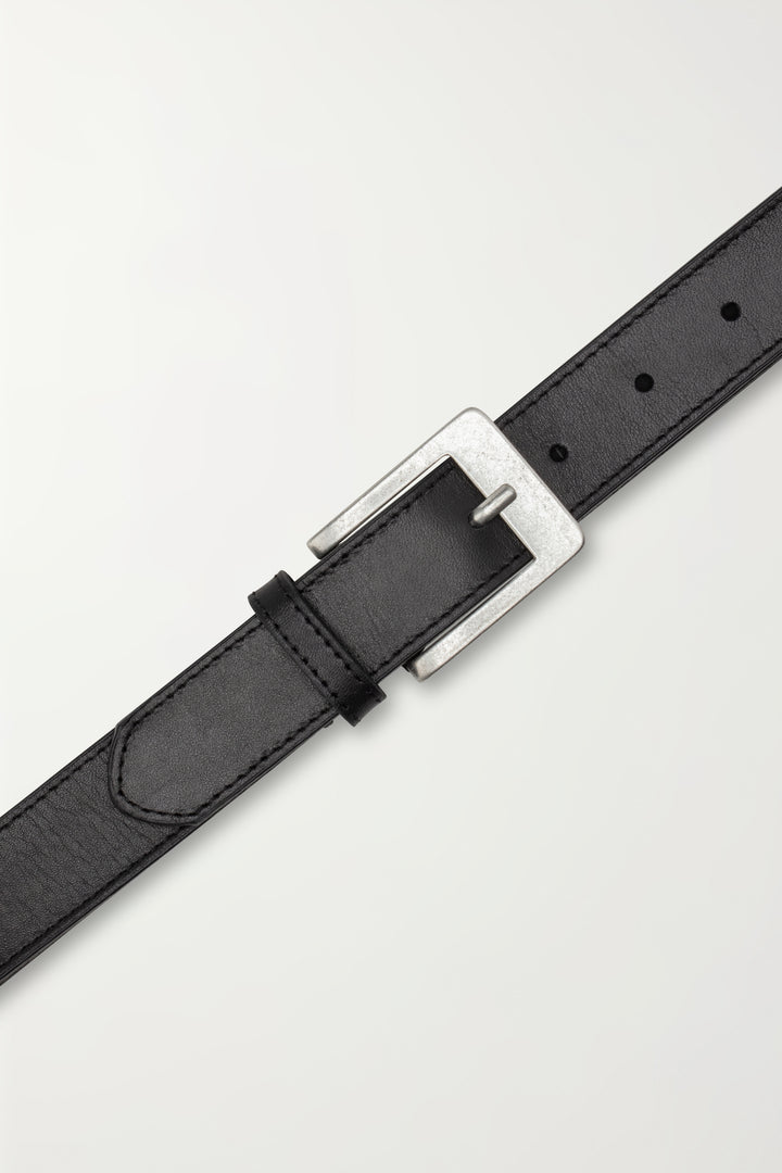 CASHOTT CASROSA Plain Belt Leather Belt Black