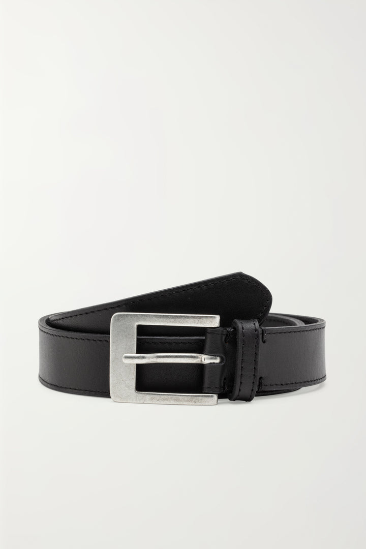 CASHOTT CASROSA Plain Belt Leather Belt Black