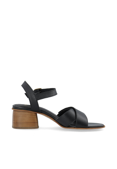 CASHOTT CASSTINA Cross Sandal Leather Ankel strap Black