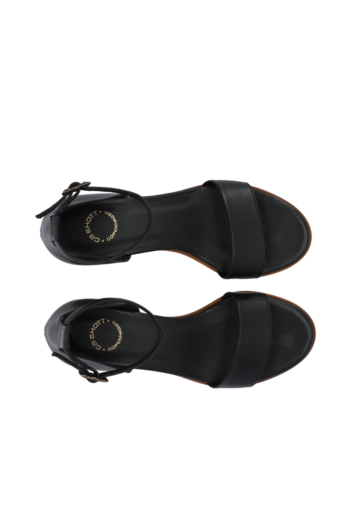 CASHOTT CASSTINA Sandal Ankle Strap Leather Ankel strap Black