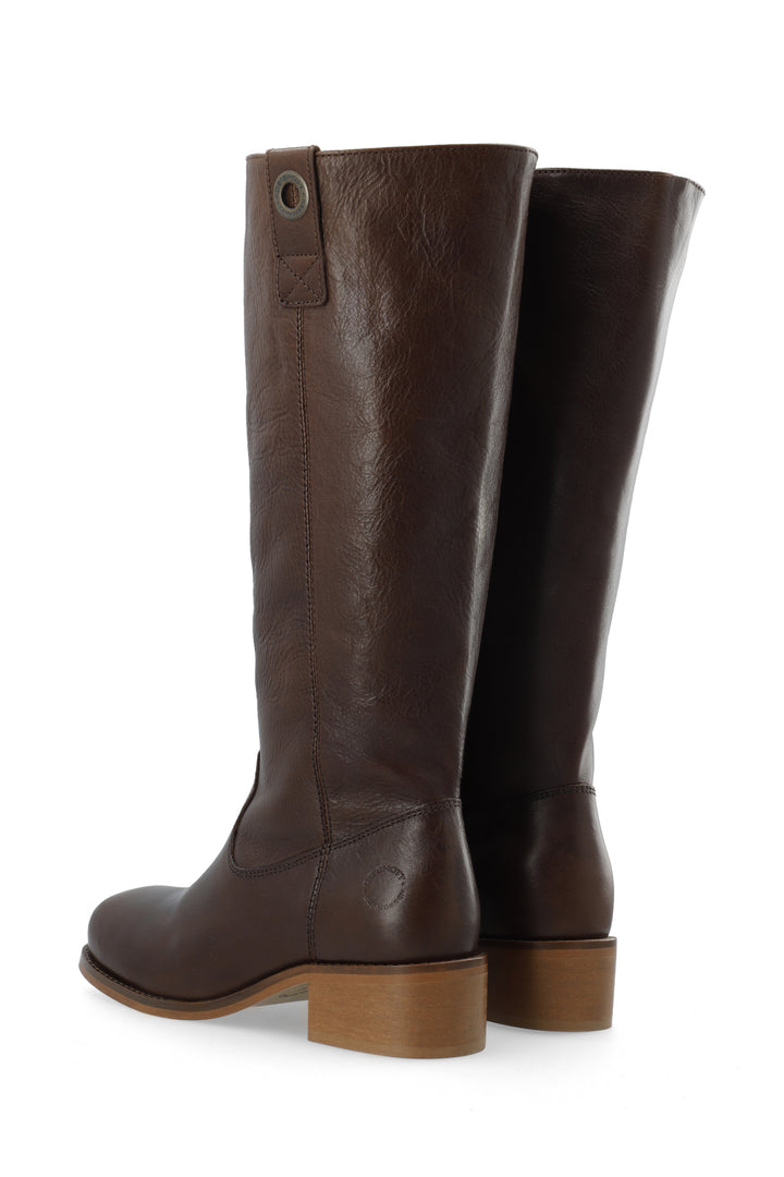 CASHOTT CASVILMA HIGH SHAFT BOOT Pull On Dark Brown