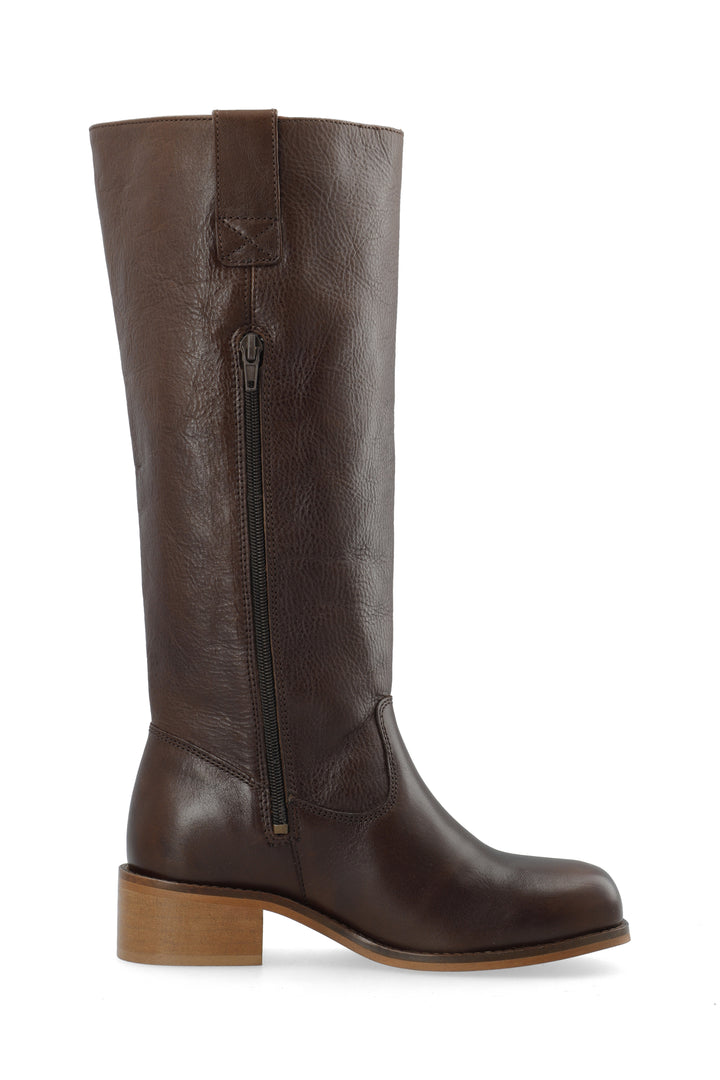 CASHOTT CASVILMA HIGH SHAFT BOOT Pull On Dark Brown