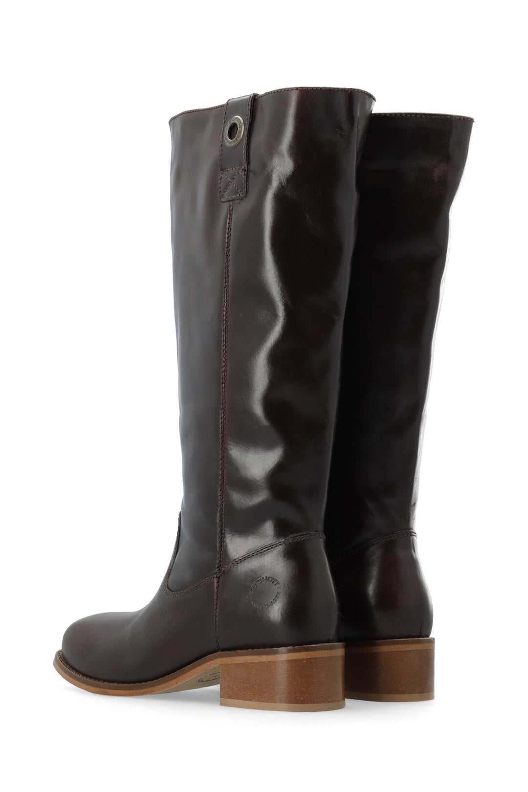 CASHOTT CASVILMA HIGH SHAFT BOOT - Stone Leather *Zip Boot Dark Brown