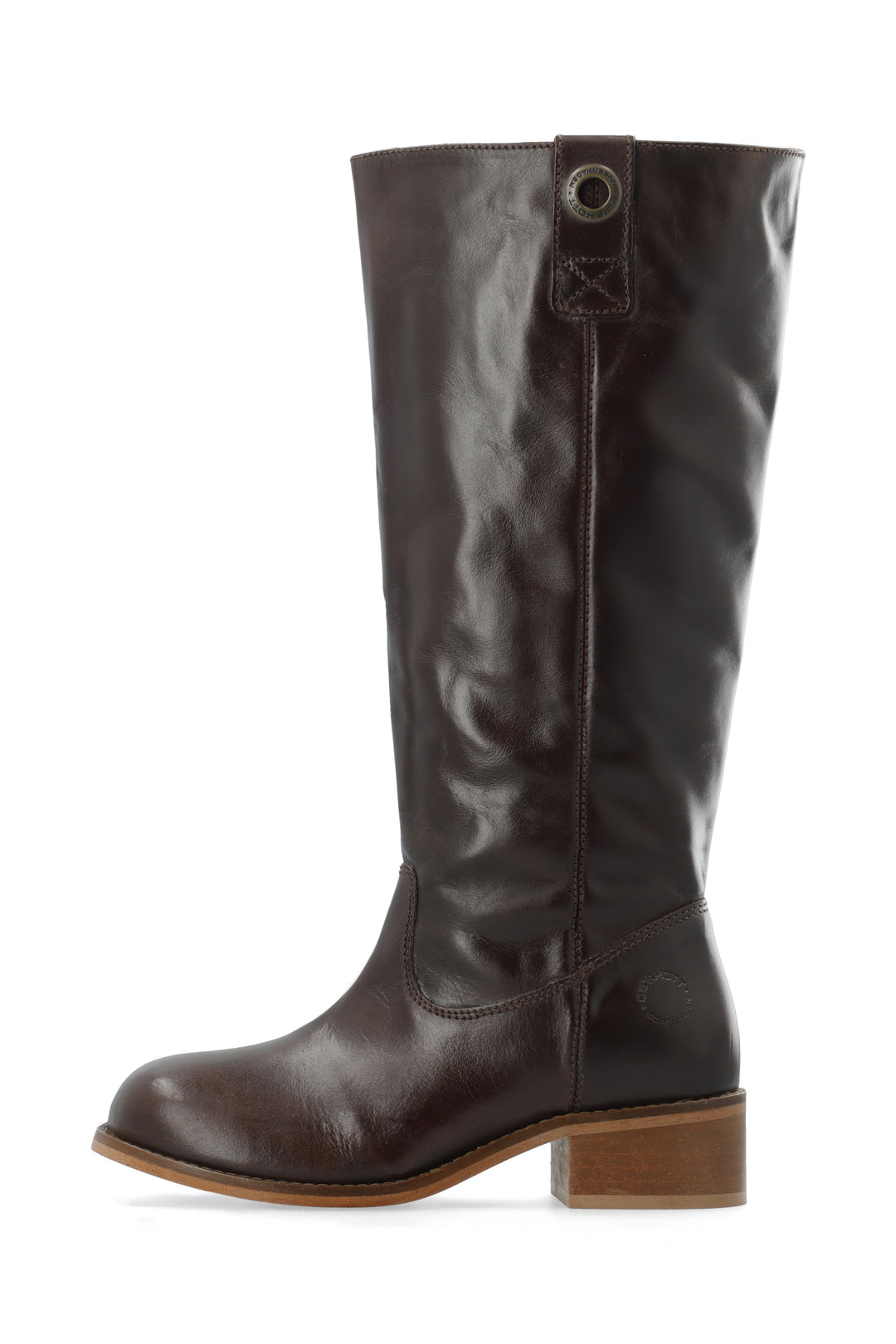 CASHOTT CASVILMA HIGH SHAFT BOOT - Stone Leather *Zip Boot Dark Brown