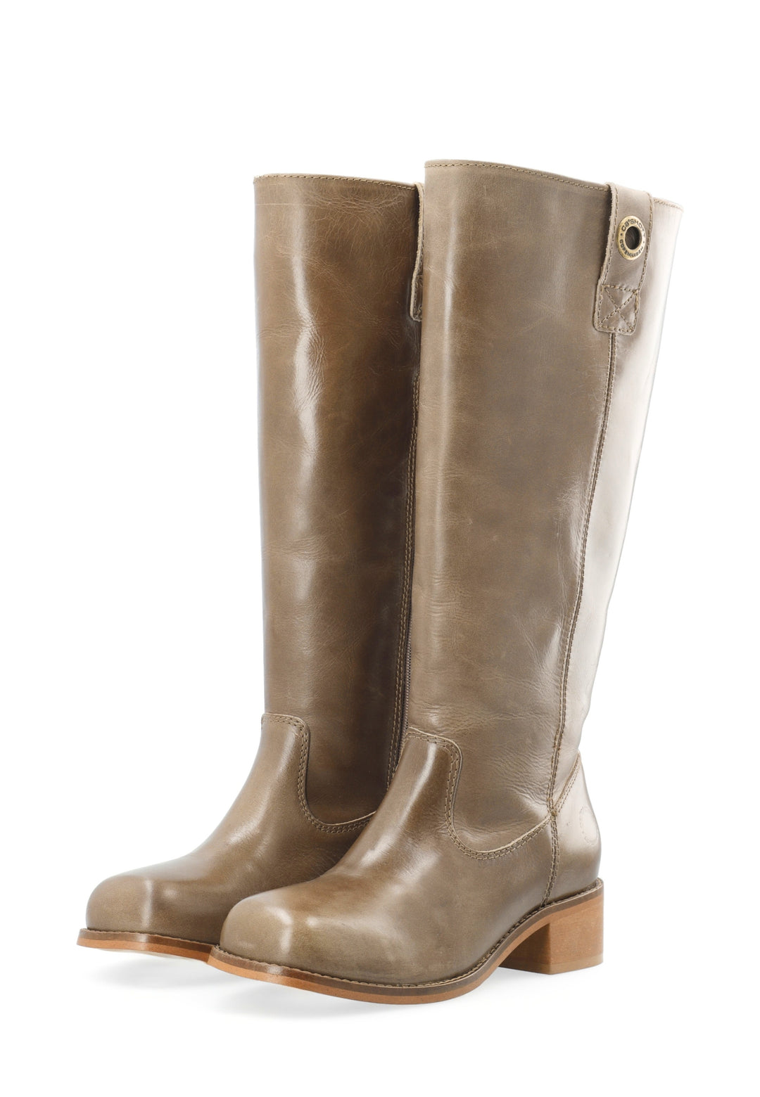 CASHOTT CASVILMA HIGH SHAFT BOOT - Stone Leather *Zip Boot Taupe