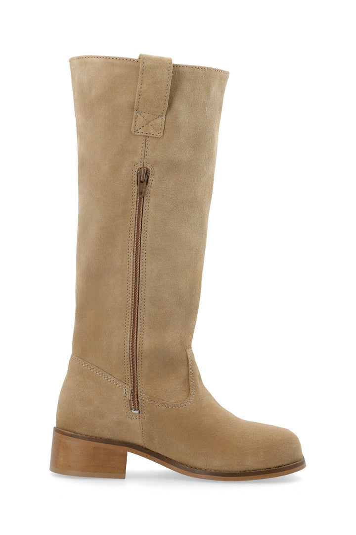 CASHOTT CASVILMA Highshaft Pull Boot Suede Pull On Mushroom