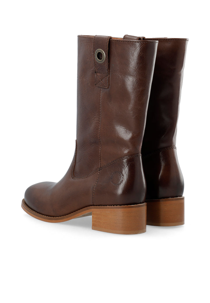 CASHOTT CASVILMA MID CUT BOOT Pull On Dark Brown