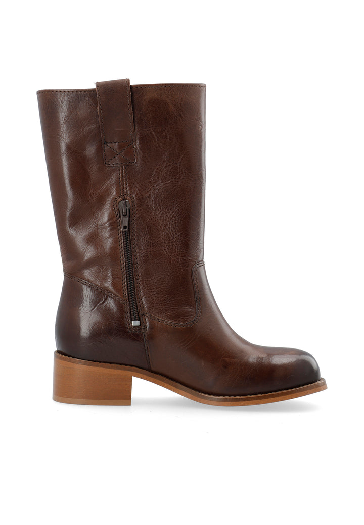 CASHOTT CASVILMA MID CUT BOOT Pull On Dark Brown