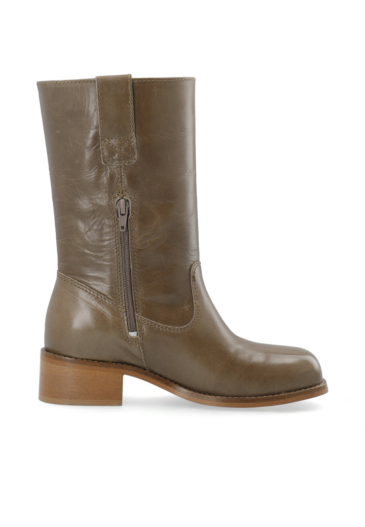 CASHOTT CASVILMA MID CUT BOOT - Stone Leather *Pull On Taupe