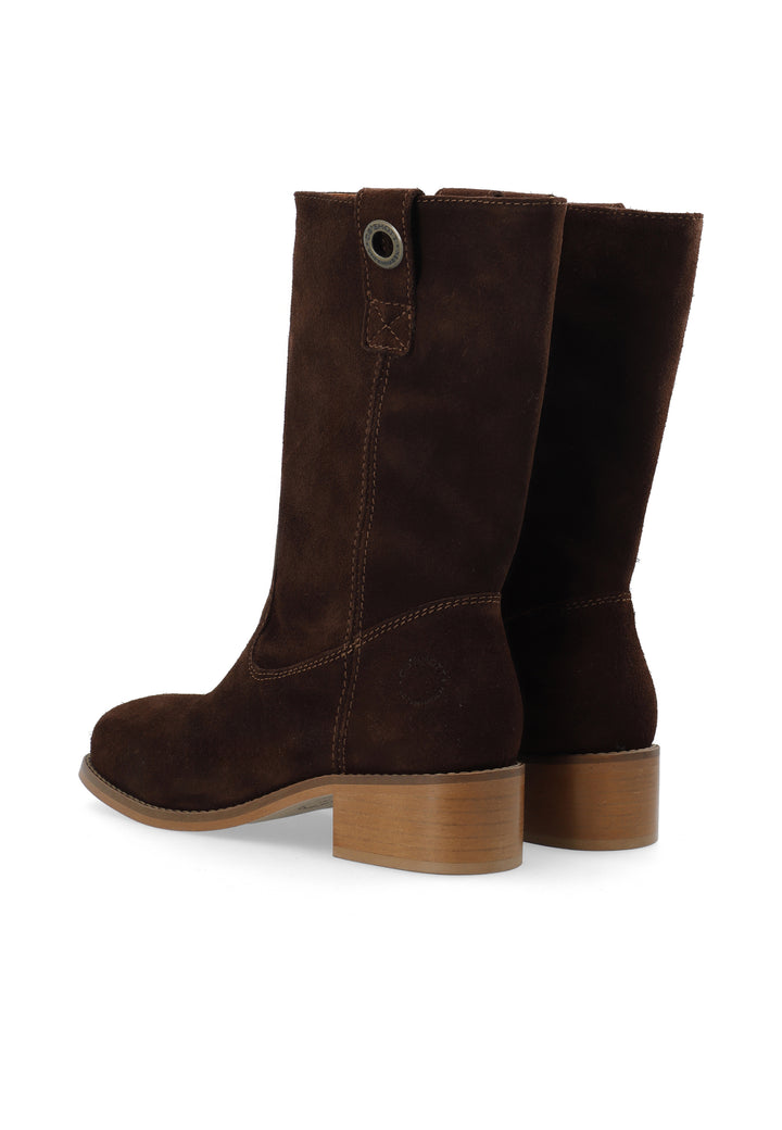 CASHOTT CASVILMA MID CUT BOOT SUEDE Pull On Dark Brown