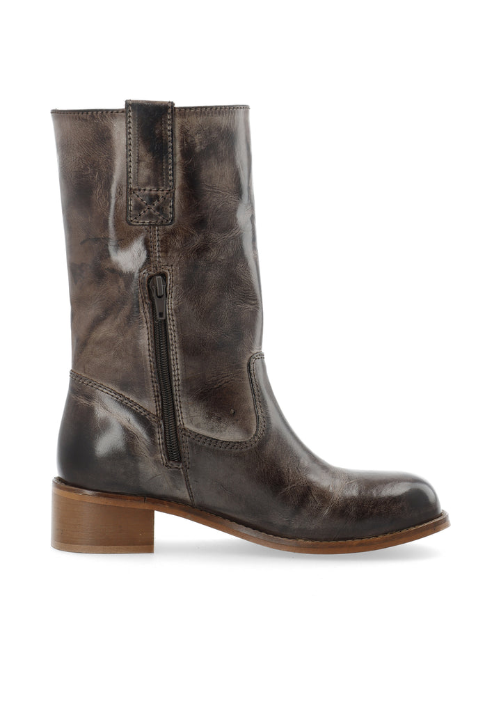 CASHOTT CASVILMA MID CUT BOOT WAXY LEATHER *Pull On Coffee