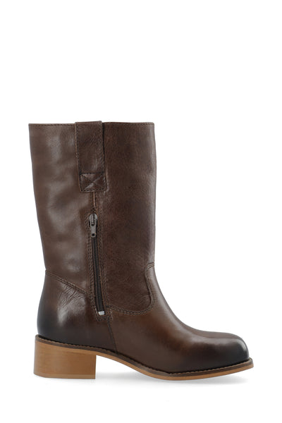 CASHOTT CASVILMA WARM LINED MID CUT BOOT Pull On Dark Brown
