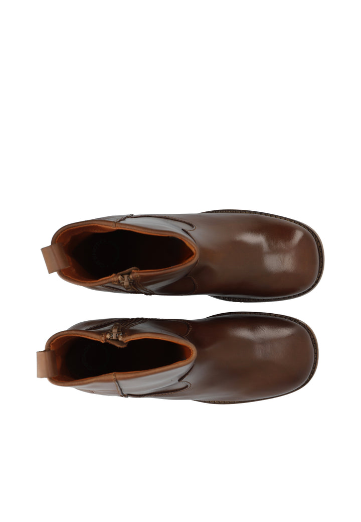 CASHOTT CASVILMA ZIP BOOT - Leather *Zip Boot Cognac