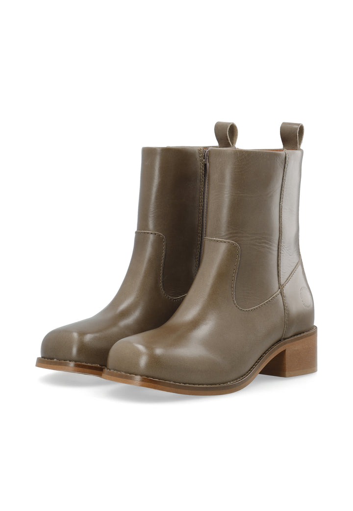 CASHOTT CASVILMA ZIP BOOT - Leather *Zip Boot Taupe
