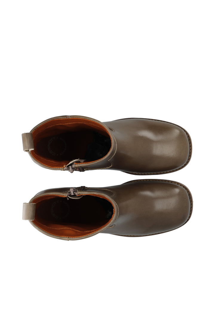 CASHOTT CASVILMA ZIP BOOT - Leather *Zip Boot Taupe