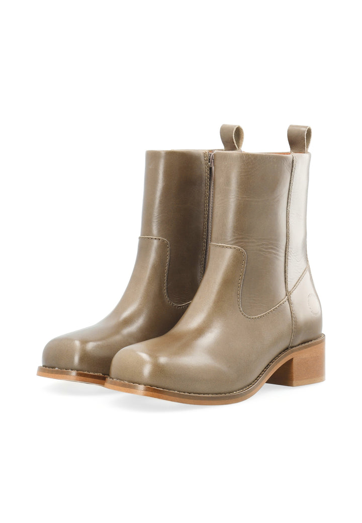 CASHOTT CASVILMA ZIP BOOT - Stone Leather *Zip Boot Taupe