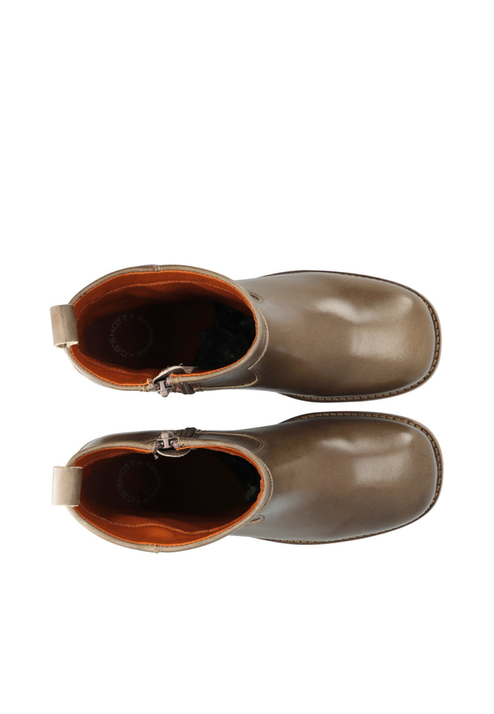 CASHOTT CASVILMA ZIP BOOT - Stone Leather *Zip Boot Taupe